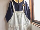 Pさまご予約品　ゆるゆるサロペット　生成りストライプ　の画像