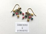 〈Tiny Dancers：DRIED FLOWERS 〉ヴィンテージビーズ  レトロカラーピアスの画像