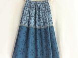 藍染め夏の雪花絞りギャザースカート　の画像