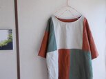 パッチワークリネンシンプルプルオーバー