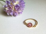 Crystal&Gold　Ring　-pink-の画像