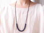 送料無料【silver】バイカラーロングネックレス・lapis lazuli × black onyx 追加【現品限り】