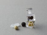 【オーダー品】岩塩と白黒コショウのスタッドピアス 3点セット（シルバーカラー）の画像