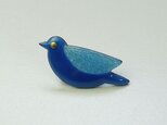 七宝焼ブローチ 青い鳥 (トルコブルー)の画像