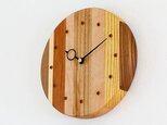寄せ木の壁掛け時計　円形４１の画像