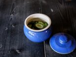 1600年創業 13代目職人 加藤さんのつくる甕（かめ）2合・青（漬物入れ・調味料入れ）梅干し約15個ほど入りますの画像