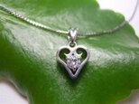 最高級0.4ct ダイヤペンダント☆唐草&ハートの画像