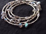送料無料 ラブラドライトのステーションネックレス【D】labradorite