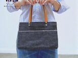 お散歩ミニトート・ヘビーオンスセルビッチ岡山デニム×イタリア本革/丈夫で上品、男女兼用・普段使いにも^^
