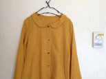 オトナの丸衿ブラウス　マスタード