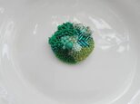 刺繍ブローチ　maru　 mossの画像