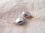 送料無料【K14gf】バロックパールのプチピアス gray・追加D