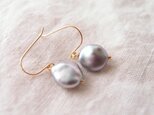 送料無料【K14gf】バロックパールのプチピアス gray・追加E