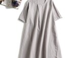 ★訳ありサンプルセール★801-1主役級　綿麻ロングワンピース　袖丈変更可能