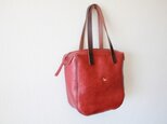 手縫いの鞄 peti kaku tote (wine)の画像
