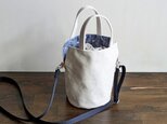 あおりポシェット 帆布×メッシュリネン オーダーの画像