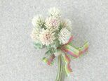 シロツメ草 クローバーの花束 * コットン製 * コサージュの画像