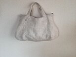 Linen・リネン・手提げファスナーBag・natural color(再販)の画像