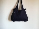 Linen・リネン・ショルダーBAG・Navyの画像