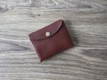 イタリア製牛革のコンパクト財布　L ／ ダークブラウン※受注製作