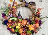 Halloween pumpkin wreath V「受注制作」の画像
