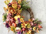 Halloween pumpkin wreath V「受注制作」の画像