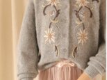 【限定】お花の刺繍たっぷり　ウール・ セーター ニットLH0020の画像