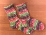 在庫処分値下げ ドイツの毛糸で編んだ手編みの靴下の画像