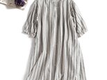 ★サンプルセール50％★　コットン100％　ストライプワンピース