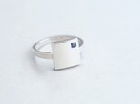 サファイア 四角 リング シルバー925