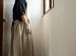 リネン100エプロンワンピースドレス　生成りベージュ おうち服　母の日の画像