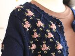 【限定】お花の刺繍たっぷり　ウール・カーディガ・ セーター ニット JND0921の画像
