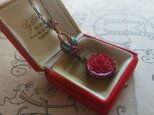 アンティーク Berry果実/green･red-Enamel　ネックレス