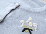 【限定】お花の刺繍たっぷり　ウール・ セーター ニットLH0031の画像