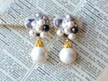 cotton pearl ＆ swarovski pierceの画像