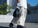 【シンプルだけど、どこか特別】巾着バッグ ミニマム 本革 ブラックma-02ss