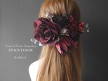 バーガンディーローズのヘッドドレス/ヘアアクセサリー＊結婚式・成人式・ウェディングドレスに