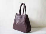 え‥様オーダー品 イタリア革のマチ有り大きめトート（プルーニャ）紫