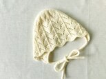 【受注製作】手編み ベビーボンネット 6M〜 ウール100%の画像