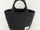 ★オールシーズンおすすめ★all BLACK★麻ひもかごバックの画像