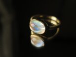 【I】様　サイズオーダー品　Ｋ18　Moon stone Oval Cabochon　Ringの画像