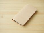 牛革 iPhone 11 Pro Max カバー  ヌメ革  レザーケース  手帳型  ナチュラルカラーの画像