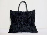 ジャ‥様オーダー品 天津ラムの大きめトート(黒)