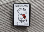 オランダ　童話切手ブローチ5527