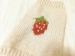 【オーダー可】いちごのセーター（小型犬用・胴回り40）【手編み】の画像