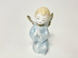 パールブルーの天使のフィギュリン
