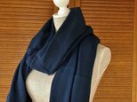 播州織×藍染マフラー（一枚物/巾90cm）/淡の画像
