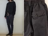 【受注制作】スミ黒グランジウォッシュ コットンストレッチ すらりパンツの画像