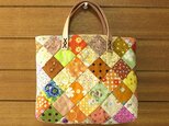 パッチワークマルチカラーバッグ（オレンジ系）