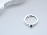 一粒 エメラルド リング シルバー925